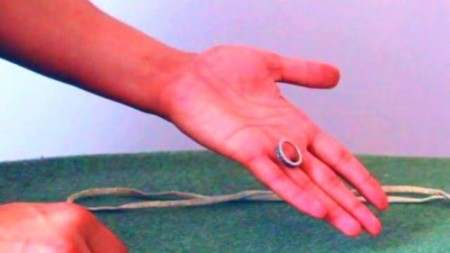 Ring thru shoelace magic trick tutorial